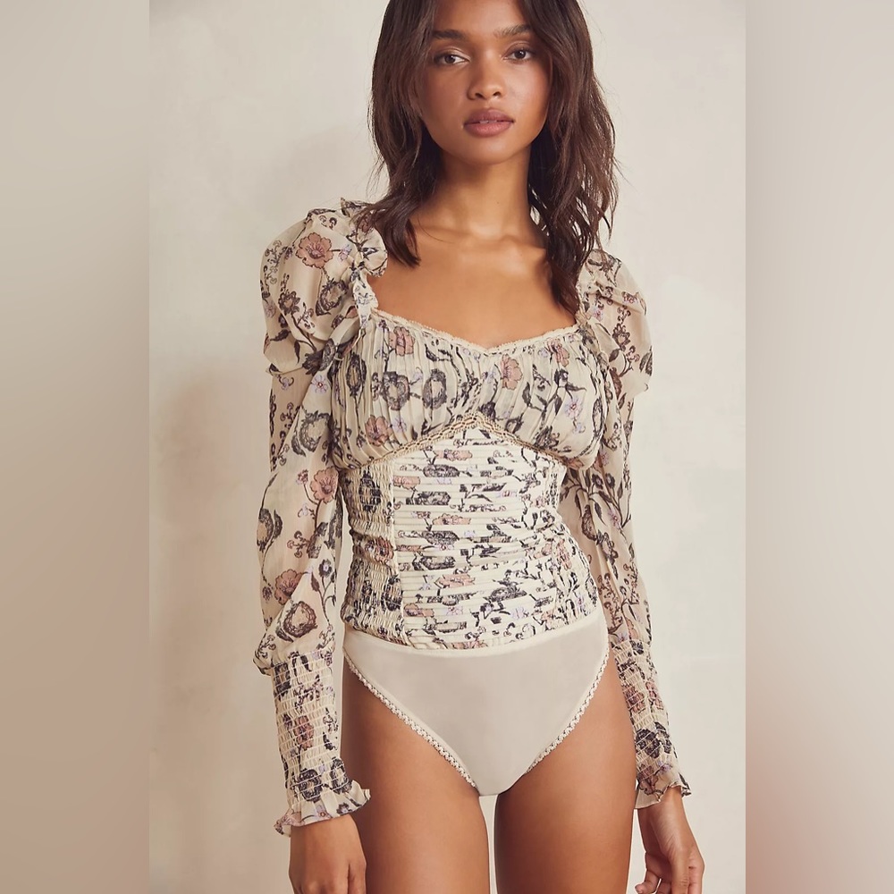 NWT Free People | Brunch Date Bodysuit in Ivory